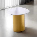 Northwich White Stone Side Table by Furniture of America
