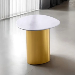 Northwich White Stone Side Table by Furniture of America