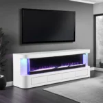 Luken White Electric Fireplace TV Console by Furniture of America