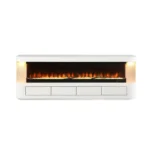 Luken White Electric Fireplace TV Console by Furniture of America - Image 4