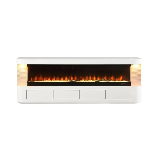 Luken White Electric Fireplace TV Console by Furniture of America - Image 4