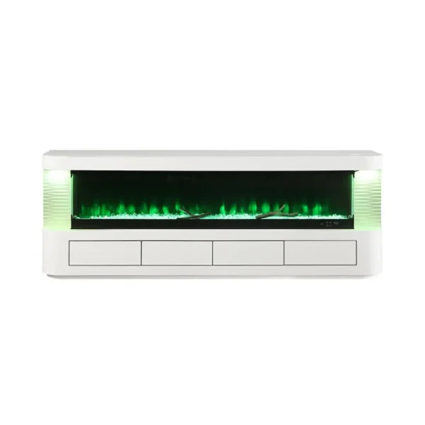 Luken White Electric Fireplace TV Console by Furniture of America - Image 5