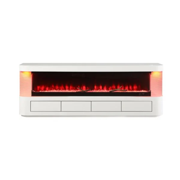 Luken White Electric Fireplace TV Console by Furniture of America - Image 6