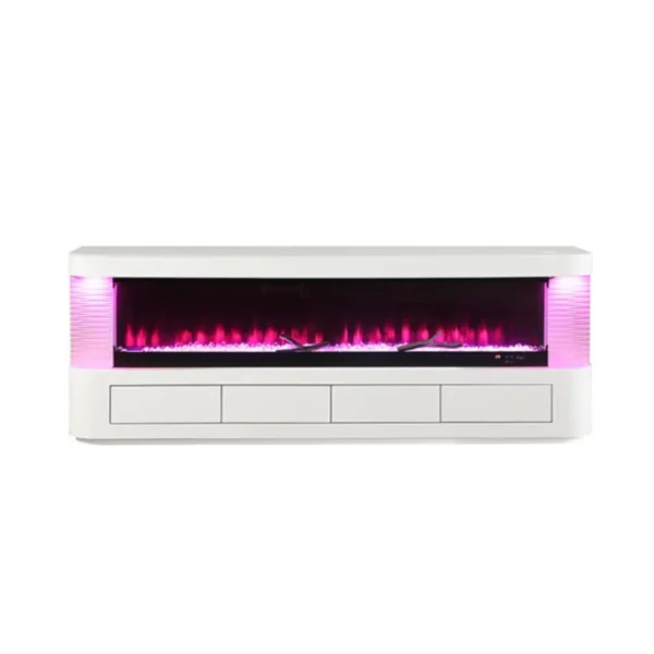 Luken White Electric Fireplace TV Console by Furniture of America - Image 7