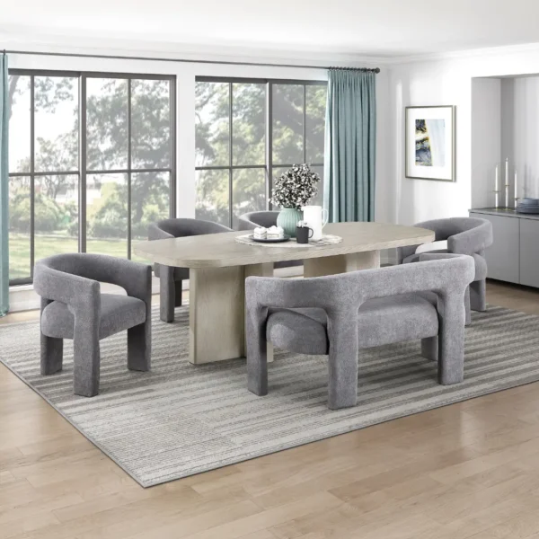 Marais Fabric Dining Bench By Homelegance - Image 4