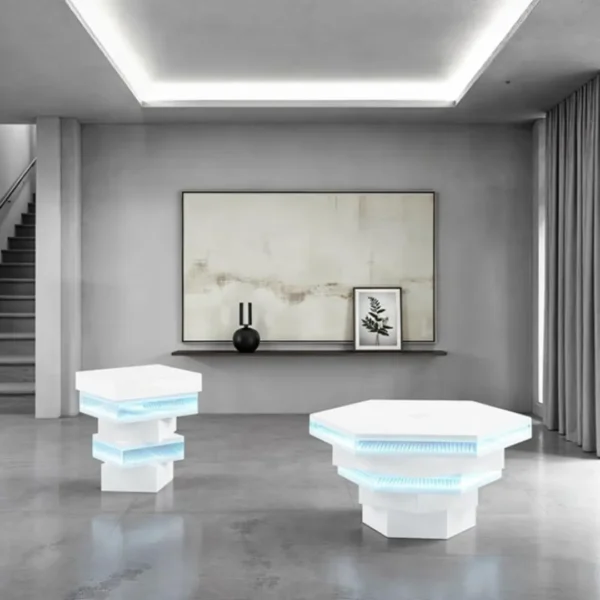 Anwar Small White End Table by Furniture of America - Image 7