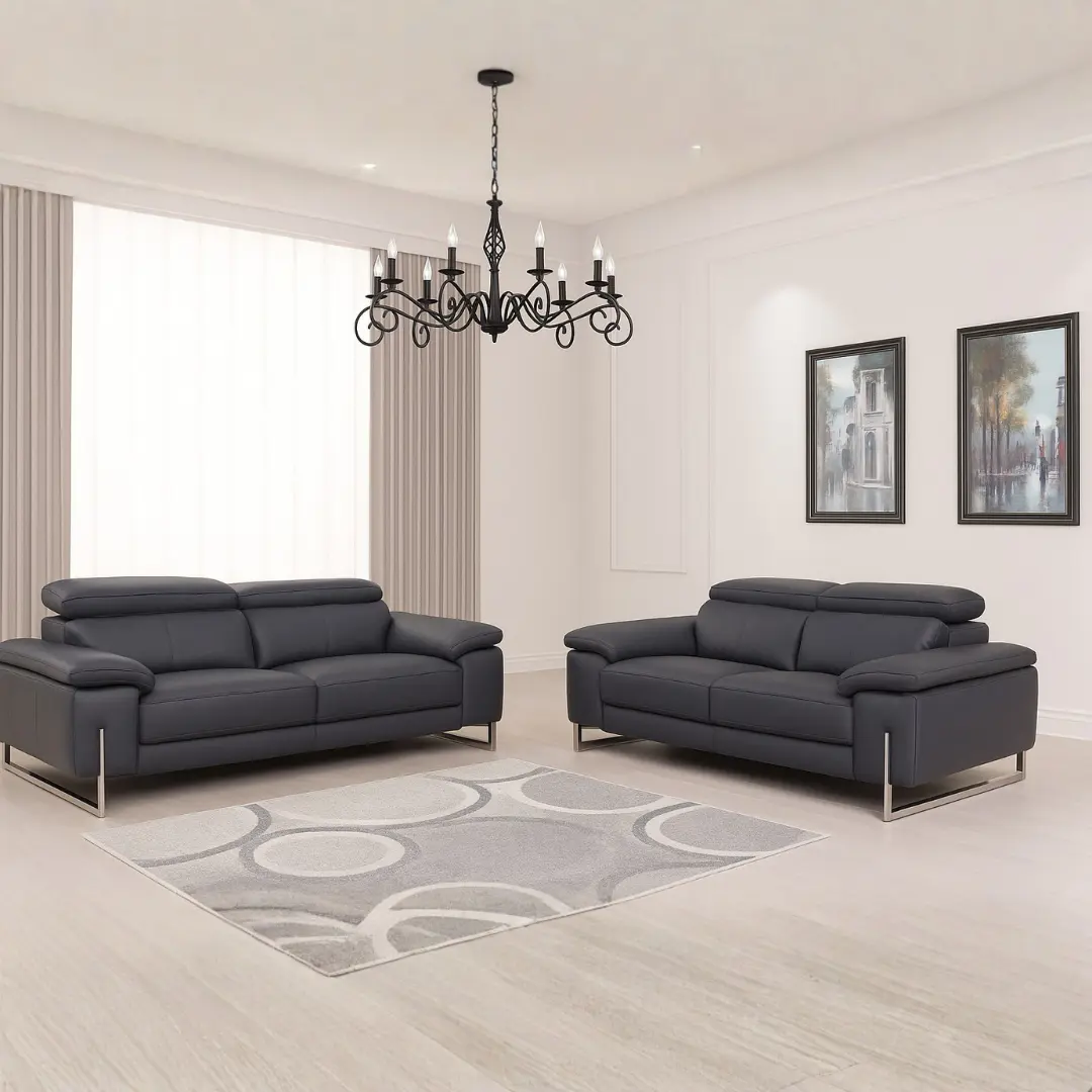 636 Leather Sofa and Loveseat Set By Gu Furniture | U-Trade Furniture Leather Sofa and Loveseat Set