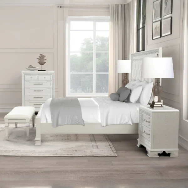 Stella Mia 5 Pc White Bedroom Set Queen by Furniture Of America - Image 3