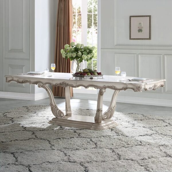 Gorsedd 7 PC Wooden Ivory Dining Set by ACME - Image 2