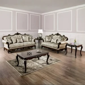 Cherry Wood Traditional Sofa Set