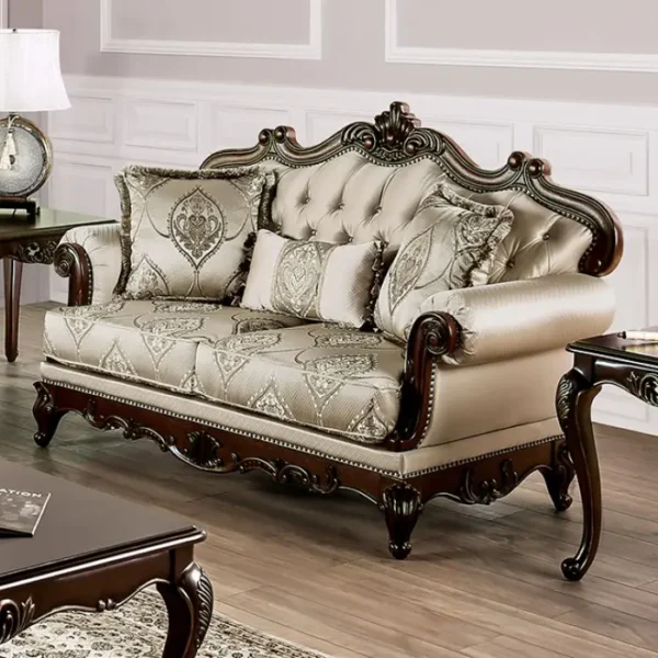 Veracruz 3 Pc Cherry Wood Sofa Set Traditional by Furniture Of America - Image 3