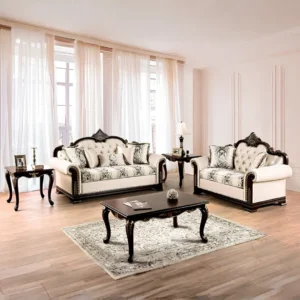 Traditional Beige Sofa Set