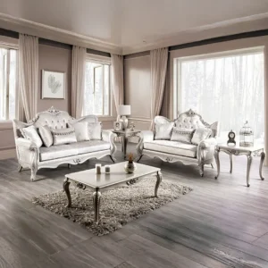 Traditional Off-White Sofa Set