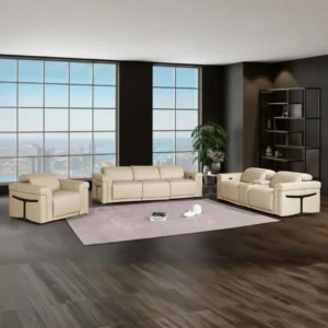 Luxury Reclining Leather Sofa Set