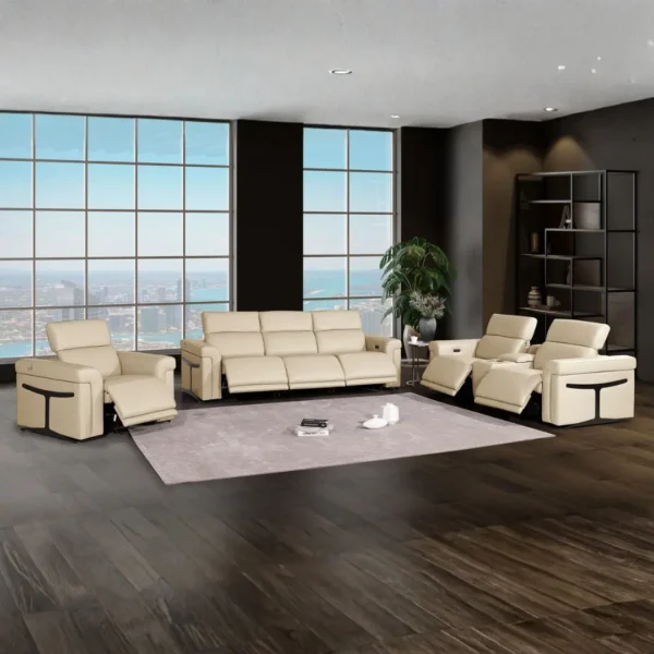 1126 Reclining Leather Sofa Set By Gu Furniture - Image 2