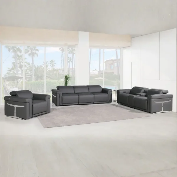1126 Reclining Leather Sofa Set By Gu Furniture - Image 11