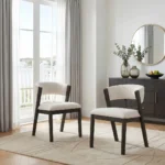 Mid Century Upholstered Dining Chair Set
