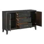 Soma Mid Century Modern Black Server Cabinet By Homelegance - Image 4