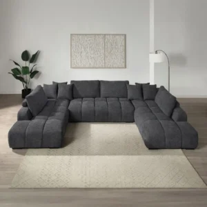 Chosen Gray Sofa Sectional with 6 Pillows by ACME