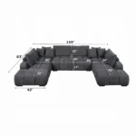 Chosen Gray Sofa Sectional with 6 Pillows by ACME - Image 13