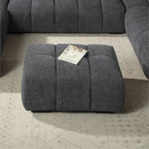 Chosen Chenille Gray Ottoman by ACME