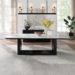 Koen Black Rectangle Dining Table with Ceramic Top by ACME