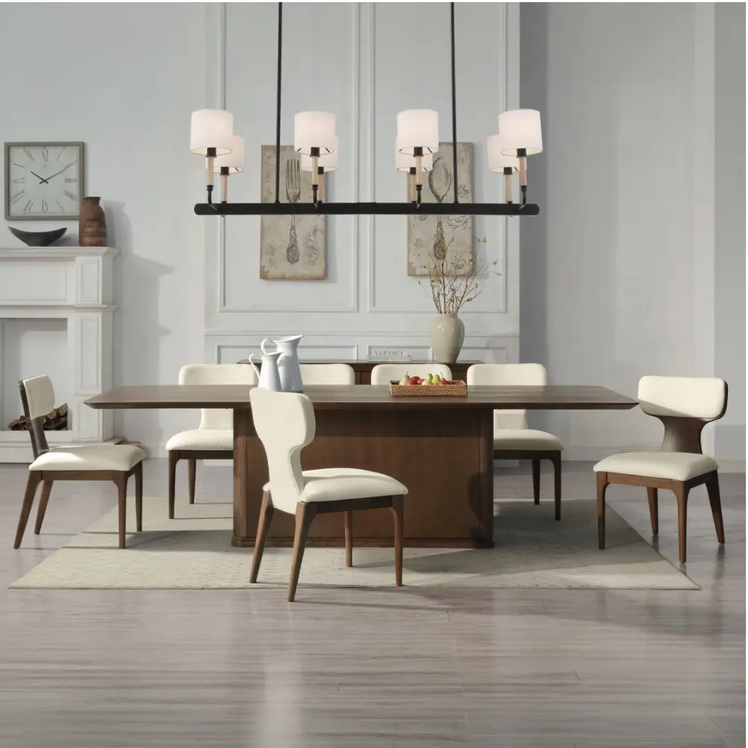Koen 7 Piece Brown Oak Dining Set by ACME | U-Trade Furniture Koen 7 Piece Brown Oak Dining Set by ACME - Image 1