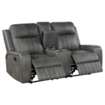 Raelynn 3-Piece Gray Leather Sofa Set By Coaster Furniture - Image 4