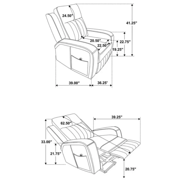 Raelynn Leather Power Recliner Lift Chair By Coaster Furniture - Image 5