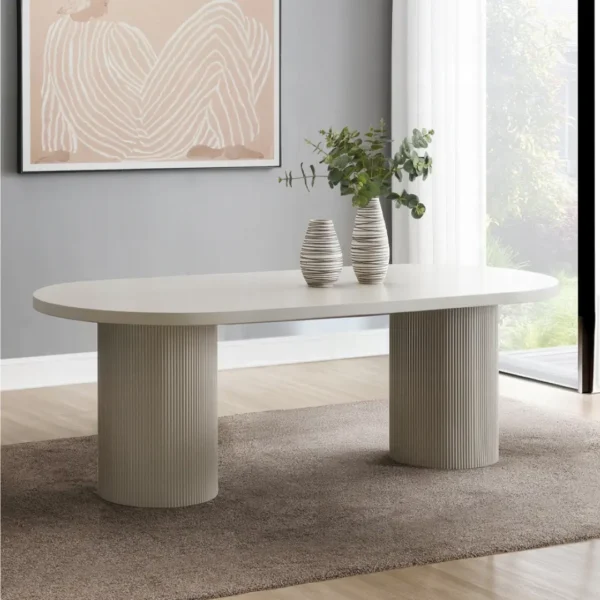 Laela 7 Piece White Oval Dining Set by ACME - Image 2