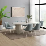 Laela 7 Piece White Oval Dining Set by ACME