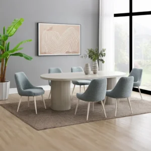 Laela 7 Piece White Oval Dining Set by ACME