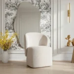 Curved Back Upholstered Dining Chair