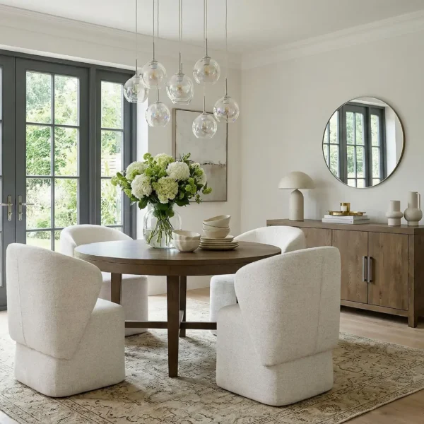 Beige Curved Back Upholstered Dining Chair By Homelegance - Image 2