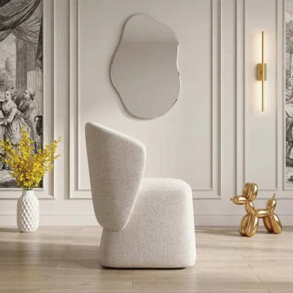 Beige Curved Back Upholstered Dining Chair By Homelegance - Image 3