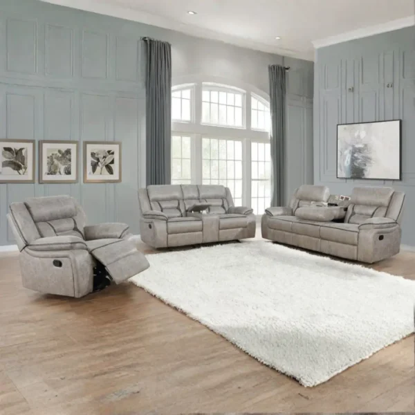 Greer 3-Piece Leather Reclining Sofa Sets By Coaster Furniture - Image 2