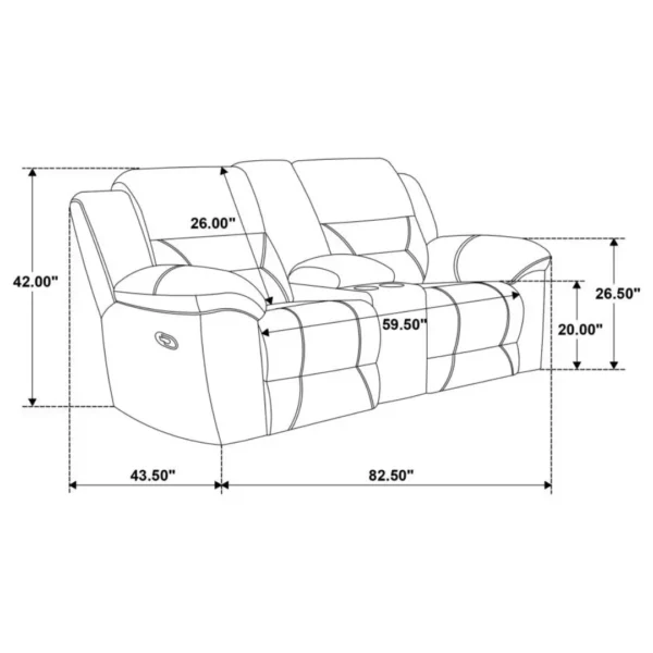 Gilson Gray Loveseat Recliner By Coaster Furniture - Image 6