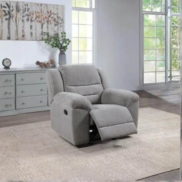 Gilson Chenille Gray Recliner By Coaster Furniture - Image 2