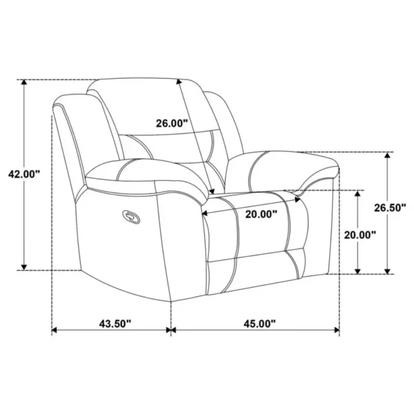 Gilson Chenille Gray Recliner By Coaster Furniture - Image 7