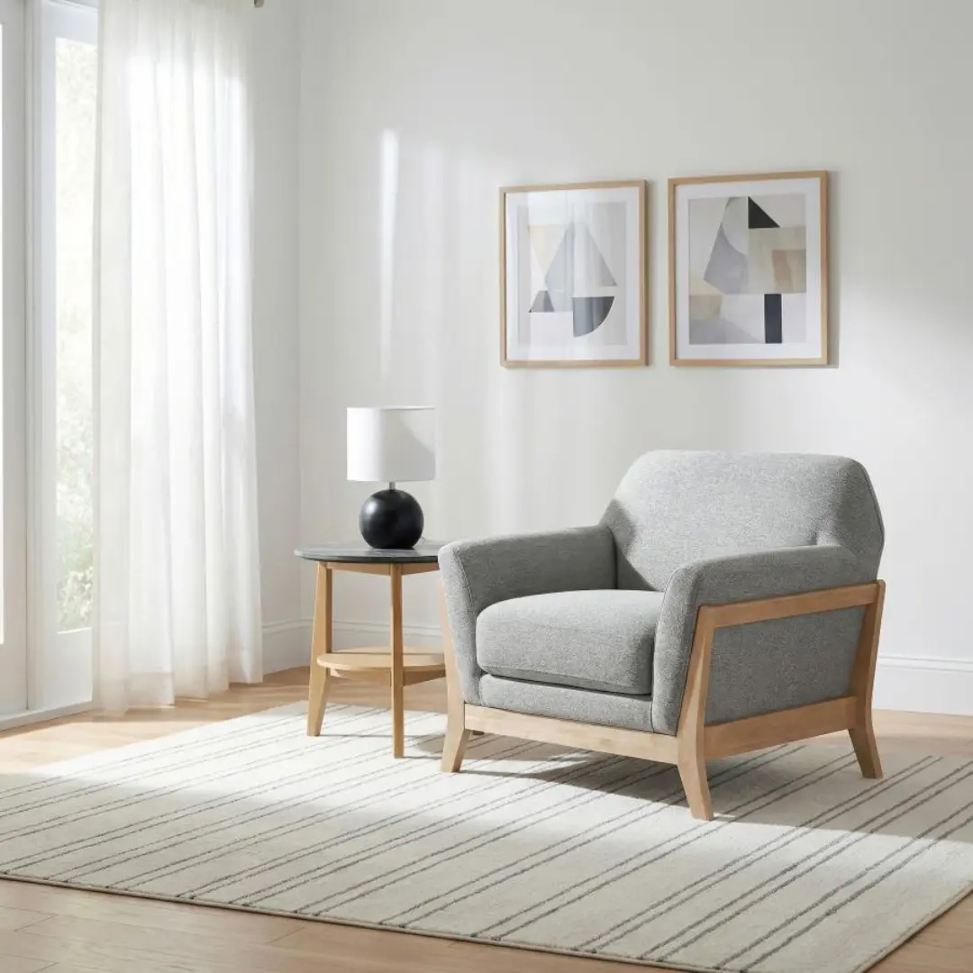 Vaughn Upholstered Wood Armchair By Coaster Furniture | U-Trade Furniture Wood Armchair