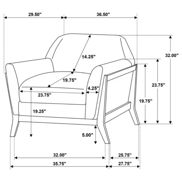 Vaughn Upholstered Wood Armchair By Coaster Furniture - Image 6