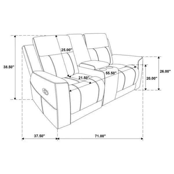 Brentwood Manual Reclining Loveseat By Coaster Furniture - Image 9