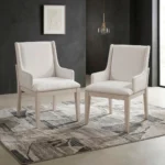 Tundra Upholstered Dining Arm Chair Set Of 2 By Homelegance