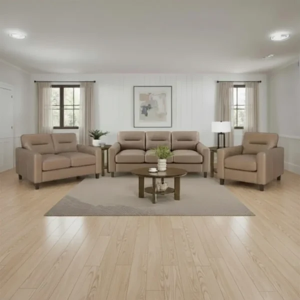 Scotland Three Piece Leather Sofa set By Coaster Furniture - Image 2