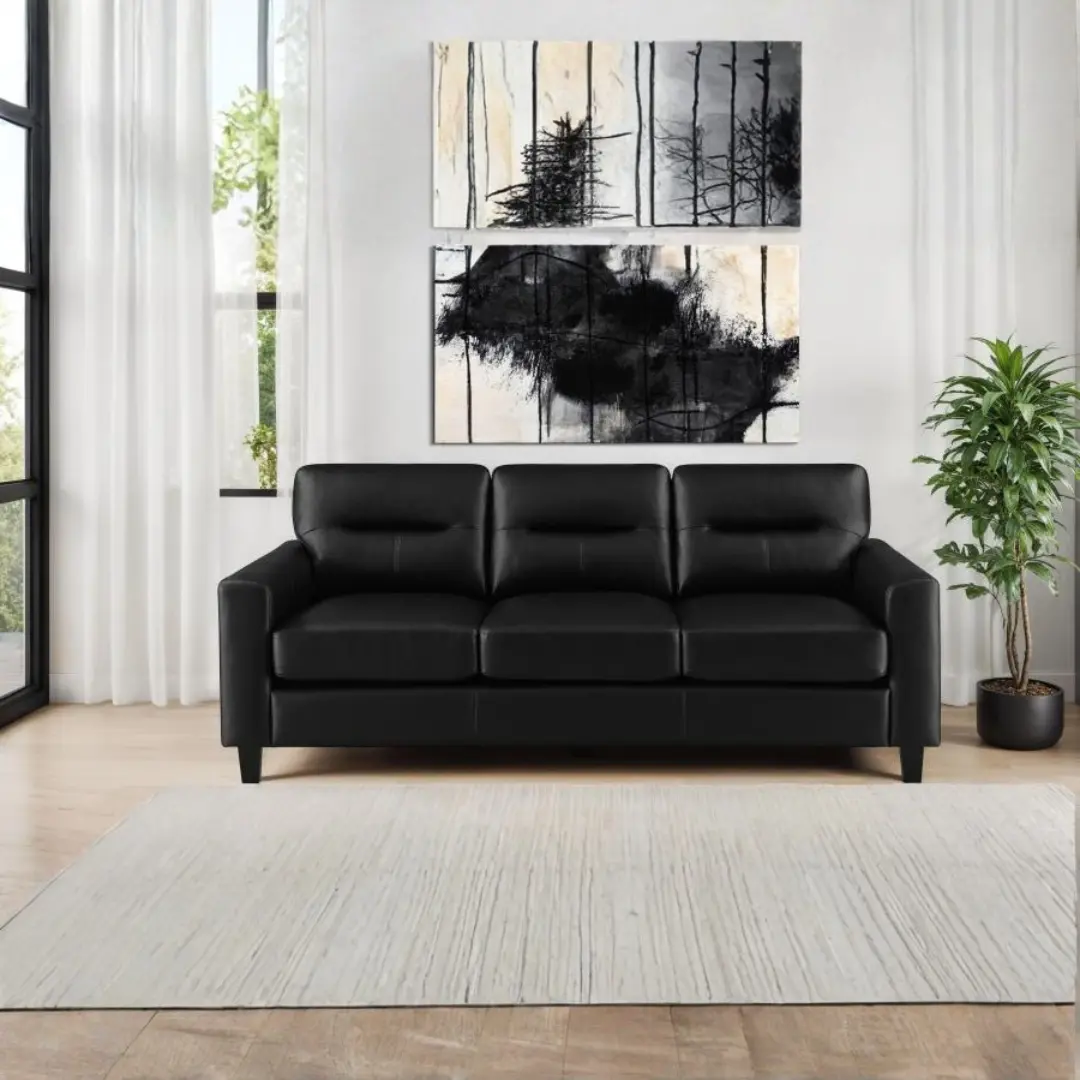 Scotland Faux Leather Sofa By Coaster Furniture | U-Trade Furniture Scotland Faux Leather Sofa By Coaster Furniture - Image 1