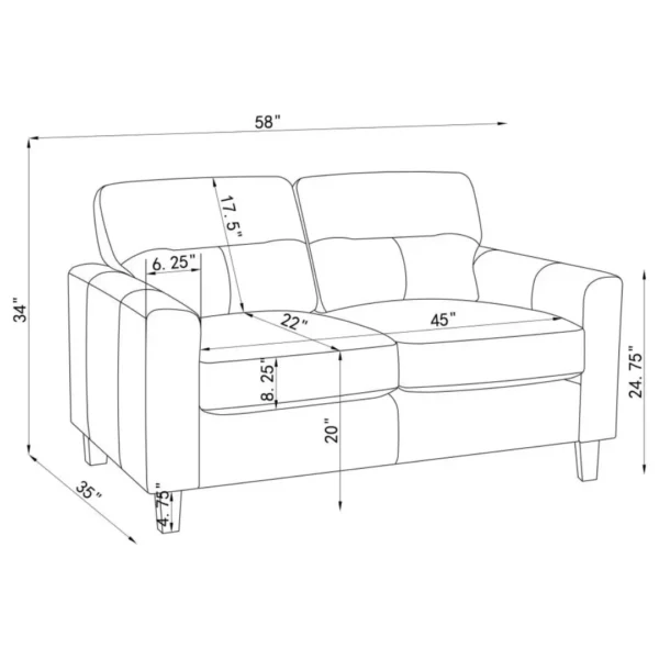 Scotland Faux Leather Loveseat By Coaster Furniture - Image 6