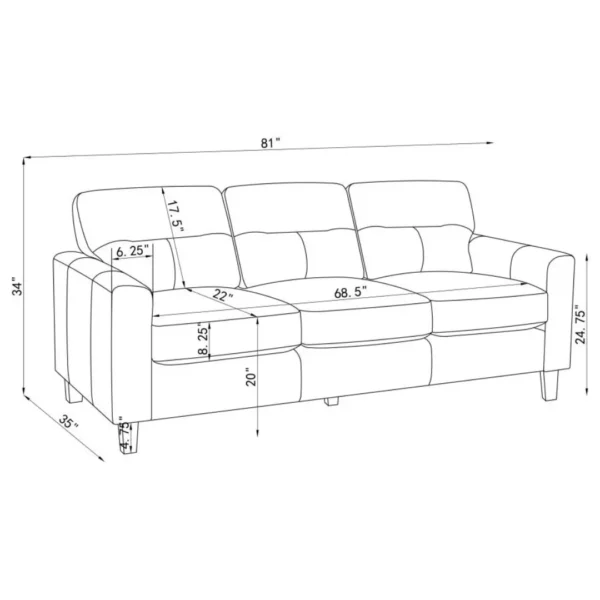 Scotland Faux Leather Sofa By Coaster Furniture - Image 6