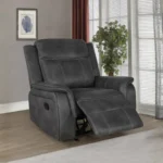 Lawrence Charcoal Glider Recliner By Coaster Furniture - Image 2