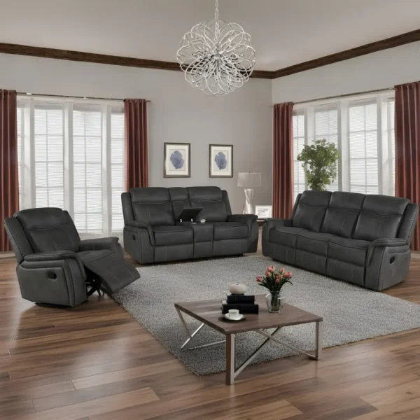Lawrence Charcoal Glider Recliner By Coaster Furniture - Image 4