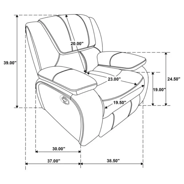 Camila Leather Glider Recliner Chair By Coaster Furniture - Image 8